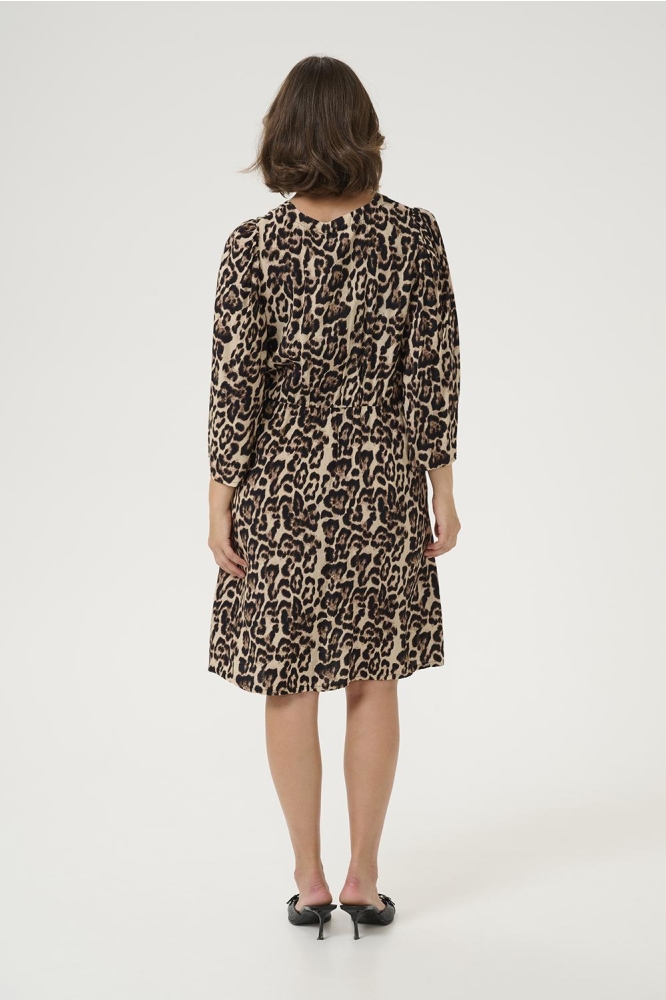 KAPEDRA SHORT DRESS 10509622 NATUREL LEOPARD PRINT